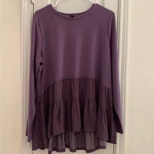 Simply Vera Wang XL Purple Tiered Swing Top SOFT Material Beautiful for Fall